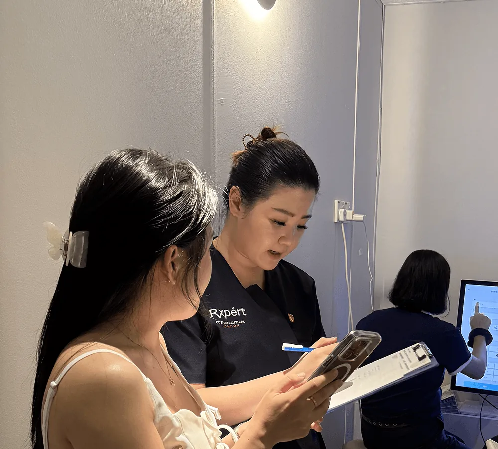 Trainee taking notes during a training session